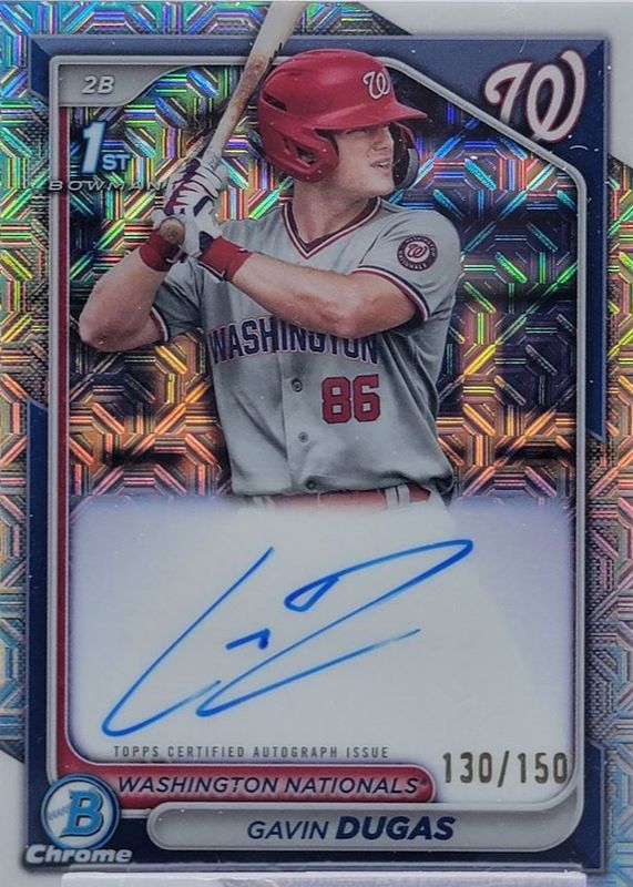 Gavin Dugas 2024 Bowman Chrome #CPA-GD Prospect Auto - HTA Choice Refractor /150 (1st) RAW