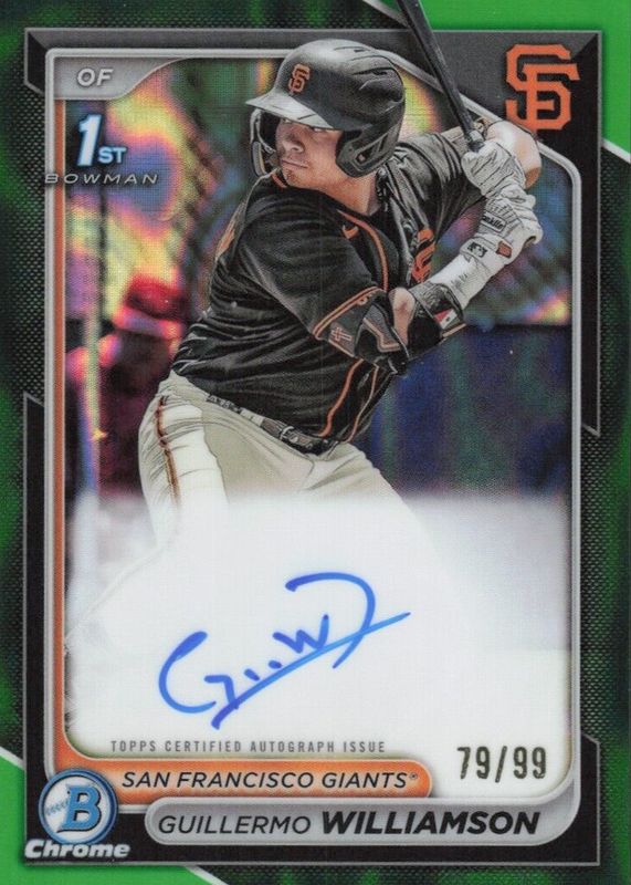 2024 Bowman Chrome #CPA-GWI Prospect Auto - Green Lava Refractor /99 (1st)