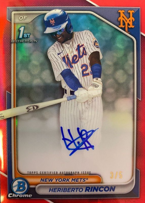 2024 Bowman Chrome #CPA-HR Prospect Auto - Red Refractor /5 (1st)