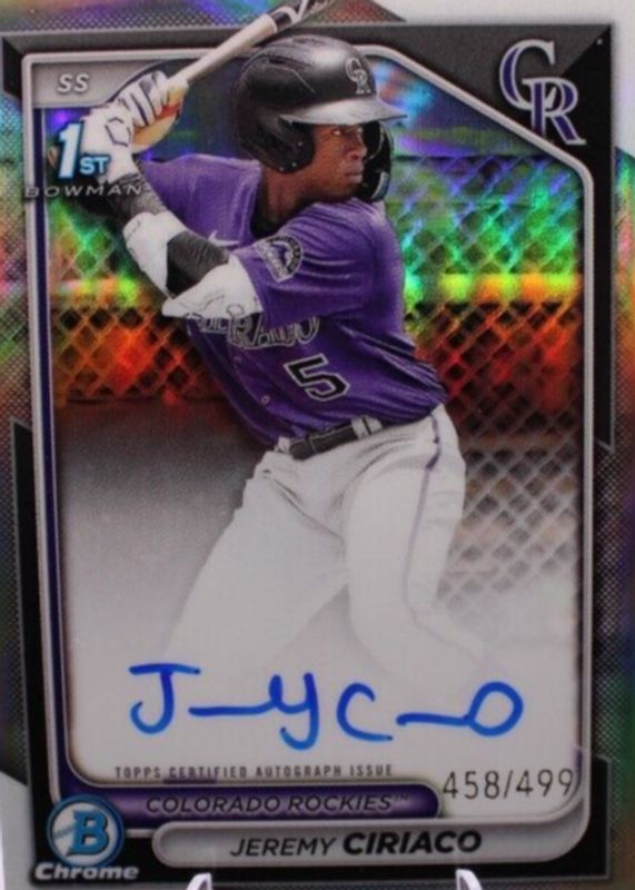 2024 Bowman Chrome #CPA-JC Prospect Auto - Refractor /499 (1st)