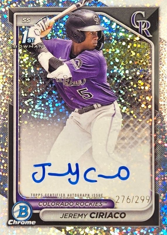 2024 Bowman Chrome #CPA-JC Prospect Auto - Speckle Refractor /299 (1st)