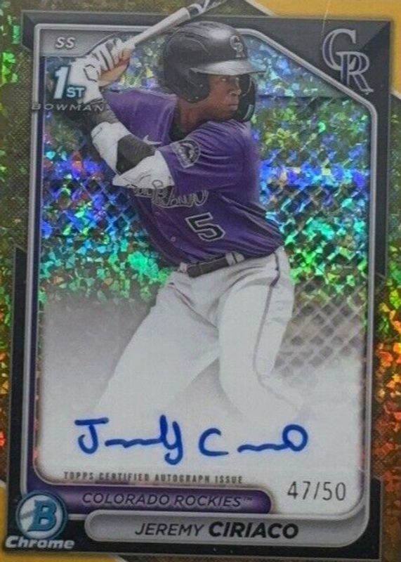 2024 Bowman Chrome #CPA-JC Prospect Auto - Gold Mini-Diamond Refractor /50 (1st)