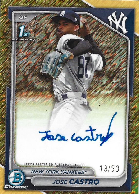 2024 Bowman Chrome #CPA-JCO Prospect Auto - Gold Shimmer Refractor /50 (1st)