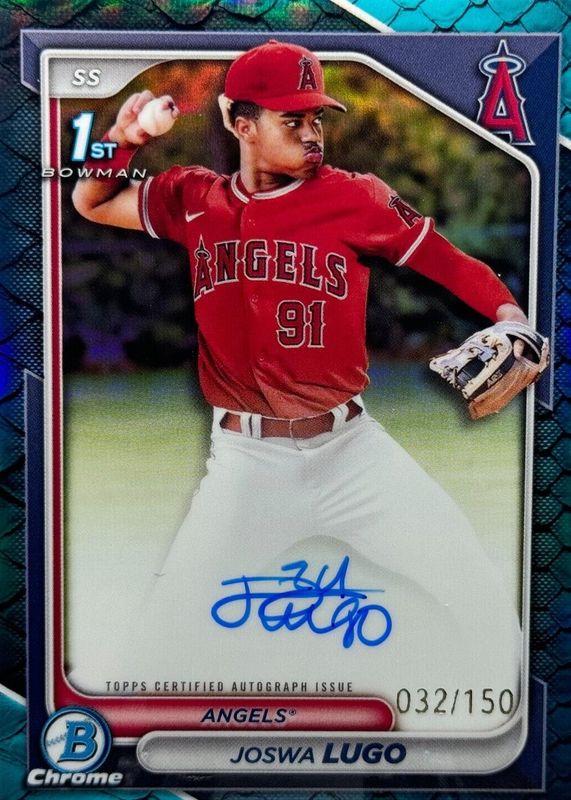 Joswa Lugo 2024 Bowman Chrome #CPA-JL Prospect Auto - Reptilian Blue Refractor /150 (1st) SGC 10