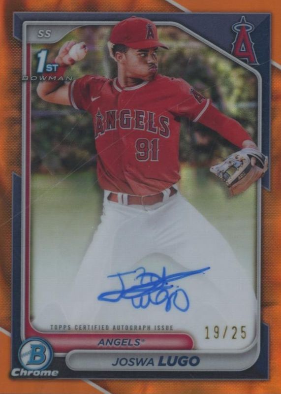 Joswa Lugo 2024 Bowman Chrome #CPA-JL Prospect Auto - Orange Lava Refractor /25 (1st) SGC 10