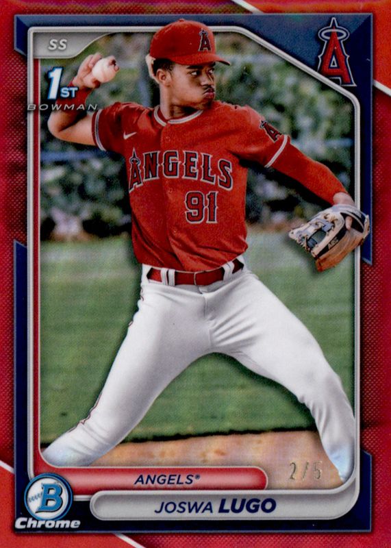 Joswa Lugo 2024 Bowman Chrome #BCP-237 Prospects - Red Refractor /5 (1st) SGC 9.5