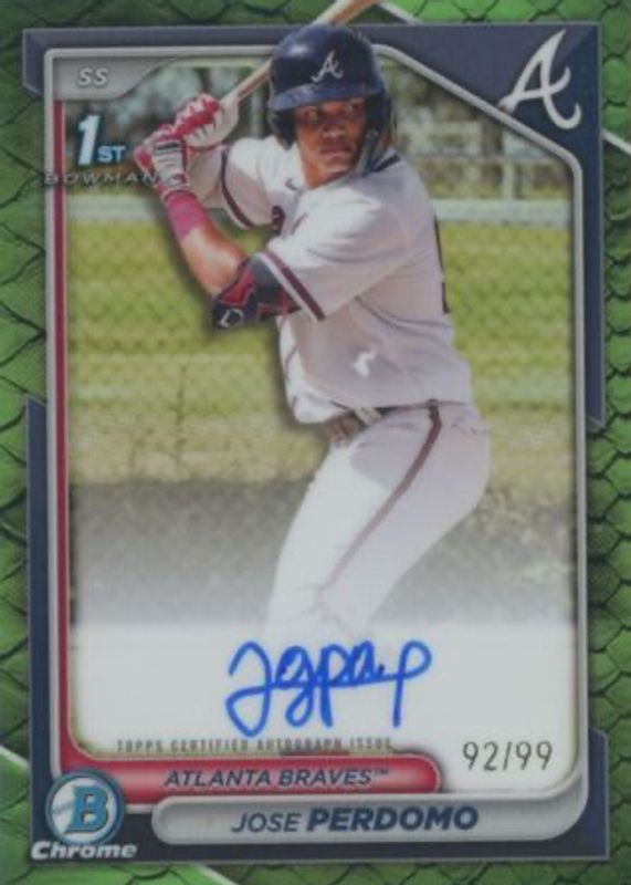 2024 Bowman Chrome #CPA-JP Prospect Auto - Reptilian Green Refractor /99 (1st)