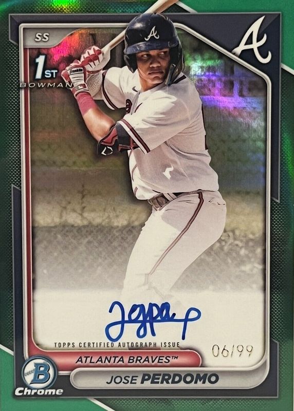 2024 Bowman Chrome #CPA-JP Prospect Auto - Green Refractor /99 (1st)