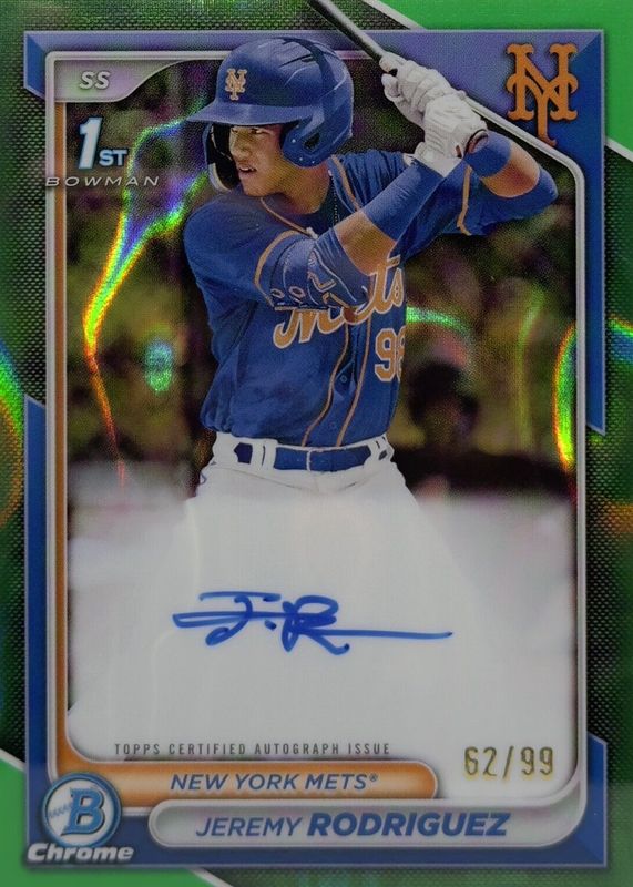 2024 Bowman Chrome #CPA-JRZ Prospect Auto - Green Lava Refractor /99 (1st)