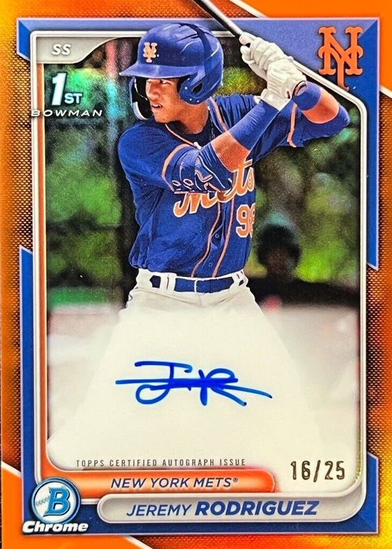 2024 Bowman Chrome #CPA-JRZ Prospect Auto - Orange Refractor /25 (1st)