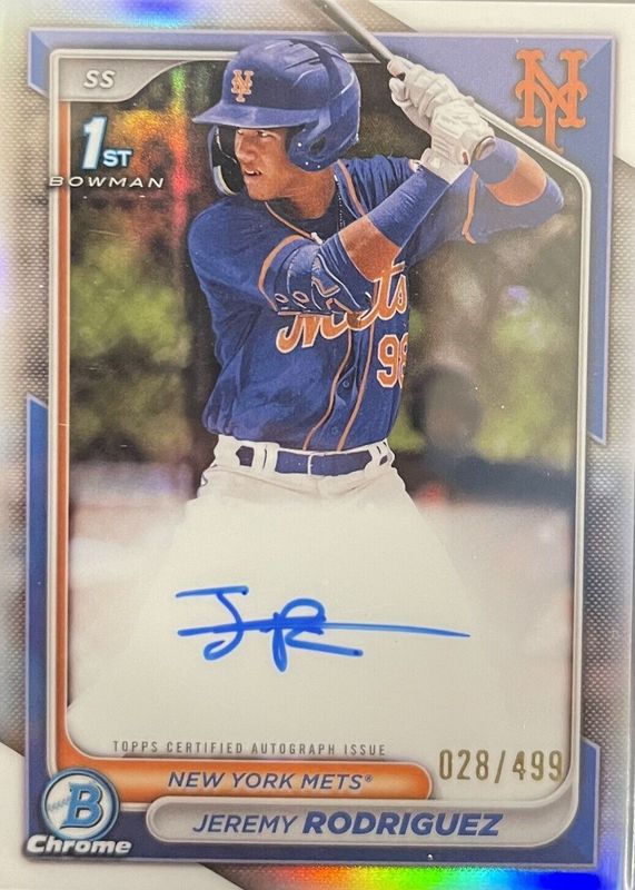 Jeremy Rodriguez 2024 Bowman Chrome #CPA-JRZ Prospect Auto - Refractor /499 (1st) RAW