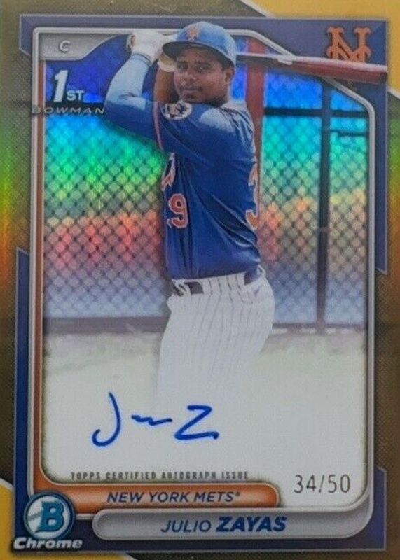 その他 topps bowman chrome JAY-Z refractor Julio Zayas 2024 Bowman Chrome #CPA-JZ Prospect Auto - Gold
