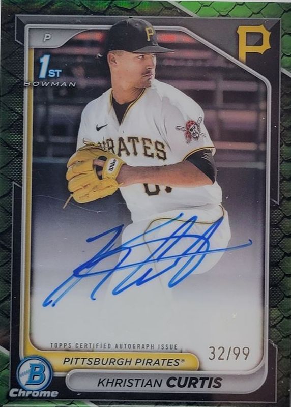2024 Bowman Chrome #CPA-KC Prospect Auto - Reptilian Green Refractor /99 (1st)
