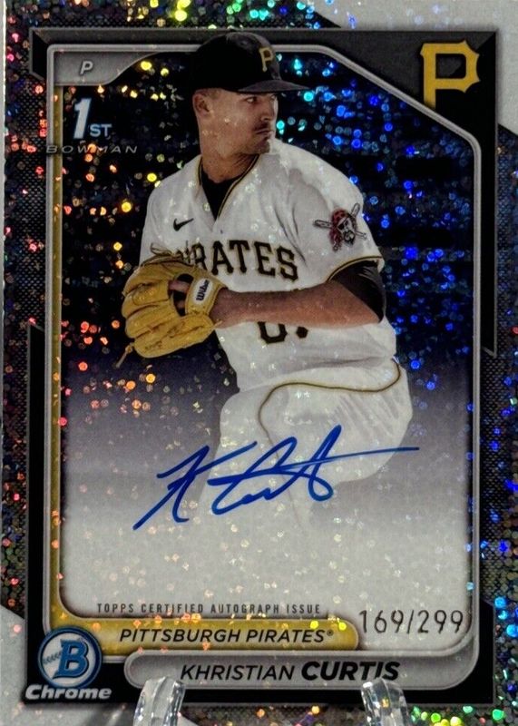 Khristian Curtis 2024 Bowman Chrome #CPA-KC Prospect Auto - Speckle Refractor /299 (1st) RAW