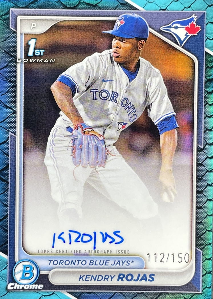Kendry Rojas 2024 Bowman Chrome #CPA-KR Prospect Auto - Reptilian