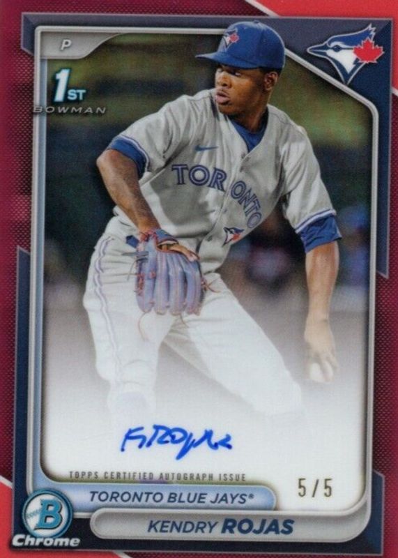 Kendry Rojas 2024 Bowman Chrome #CPA-KR Prospect Auto - Red Refractor /5 (1st) RAW