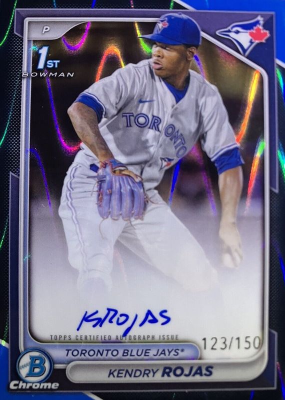 Kendry Rojas 2024 Bowman Chrome #CPA-KR Prospect Auto - Blue RayWave Refractor /150 (1st) RAW