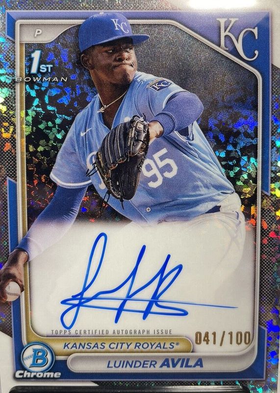 Luinder Avila 2024 Bowman Chrome #CPA-LAA Prospect Auto - Mini-Diamond Refractor /100 (1st) RAW