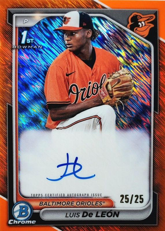 2024 Bowman Chrome #CPA-LDL Prospect Auto - Orange Shimmer Refractor /25 (1st)