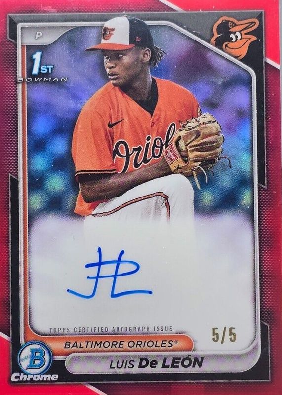 2024 Bowman Chrome #CPA-LDL Prospect Auto - Red Refractor /5 (1st)