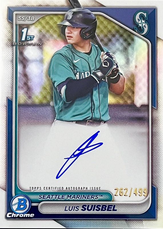Luis Suisbel 2024 Bowman Chrome #CPA-LS Prospect Auto - Refractor /499 (1st) RAW