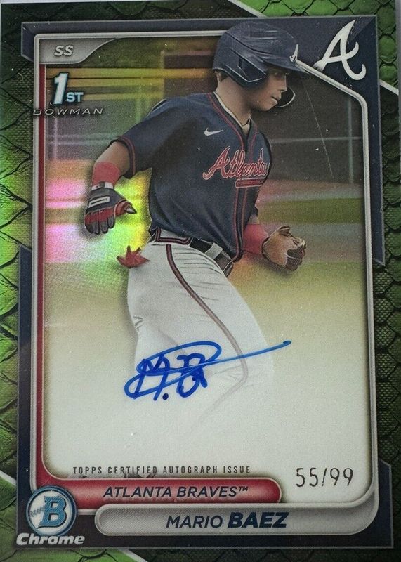 2024 Bowman Chrome #CPA-MB Prospect Auto - Reptilian Green Refractor /99 (1st)
