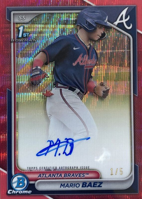 2024 Bowman Chrome #CPA-MB Prospect Auto - Red Shimmer Refractor /5 (1st)