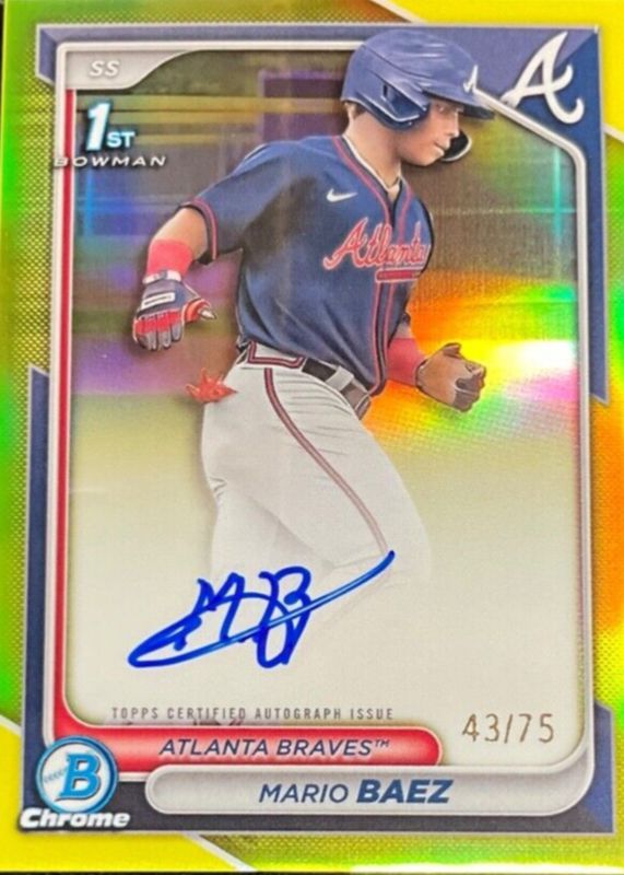 2024 Bowman Chrome #CPA-MB Prospect Auto - Yellow Refractor /75 (1st)