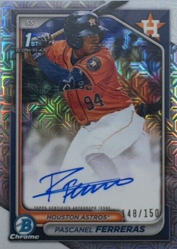 Pascanel Ferreras 2024 Bowman Chrome #CPA-PF Prospect Auto - HTA Choice Refractor /150 (1st) RAW