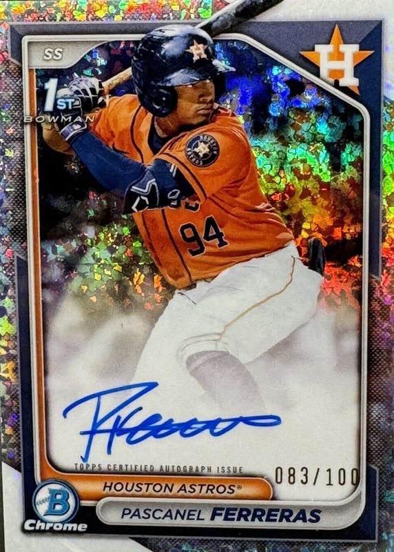 Pascanel Ferreras 2024 Bowman Chrome #CPA-PF Prospect Auto - Mini-Diamond Refractor /100 (1st) RAW