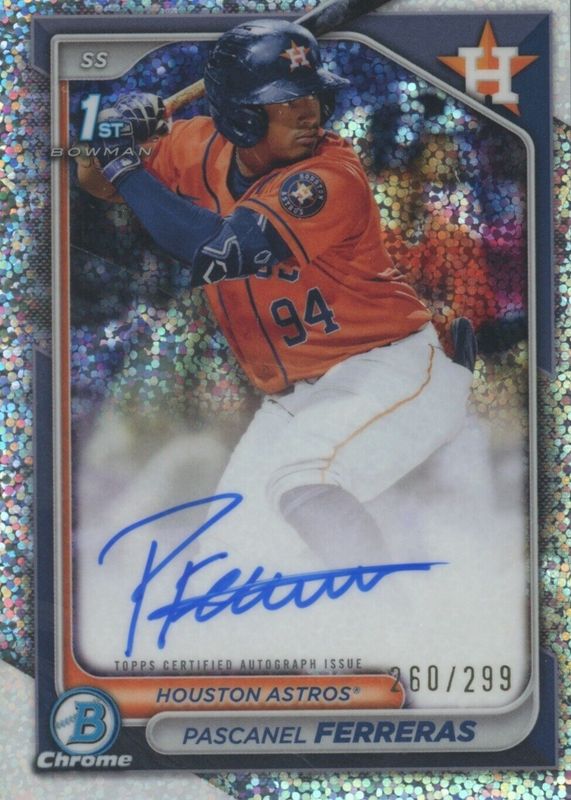 Pascanel Ferreras 2024 Bowman Chrome #CPA-PF Prospect Auto - Speckle Refractor /299 (1st) RAW