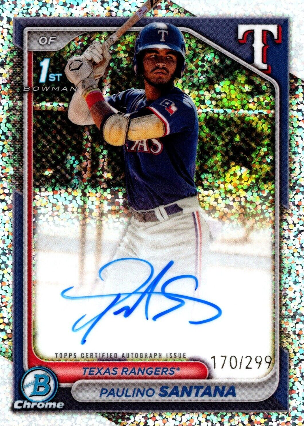 Paulino Santana 2024 Bowman Chrome #CPA-PS Prospect Auto - Speckle 