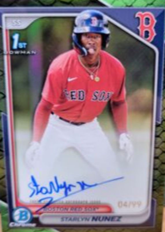 2024 Bowman Chrome #CPA-SN Prospect Auto - Reptilian Green Refractor /99 (1st)