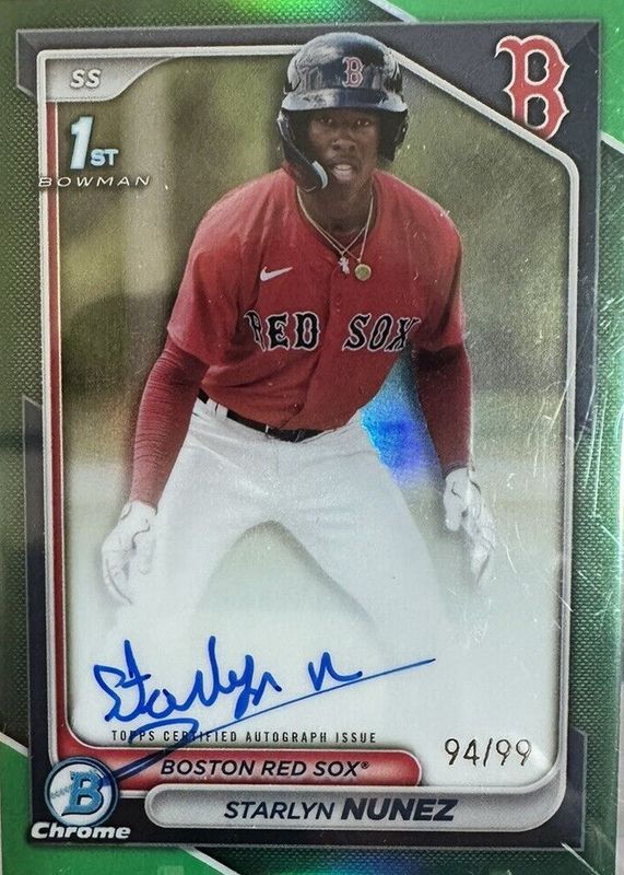 2024 Bowman Chrome #CPA-SN Prospect Auto - Green Refractor /99 (1st)