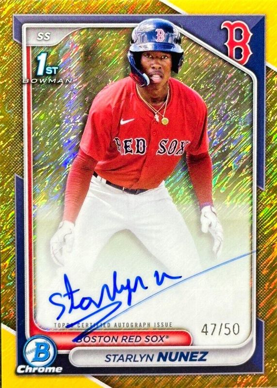2024 Bowman Chrome #CPA-SN Prospect Auto - Gold Shimmer Refractor /50 (1st)