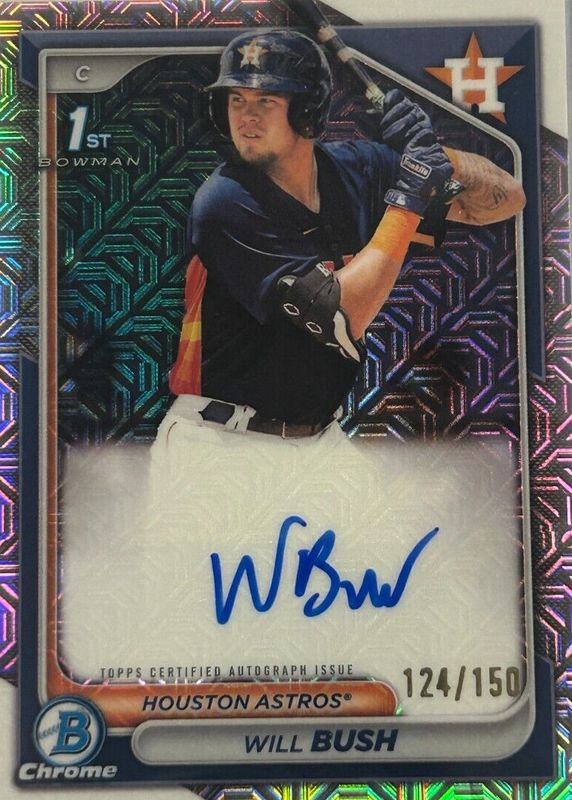 Will Bush 2024 Bowman Chrome #CPA-WB Prospect Auto - HTA Choice Refractor /150 (1st) RAW