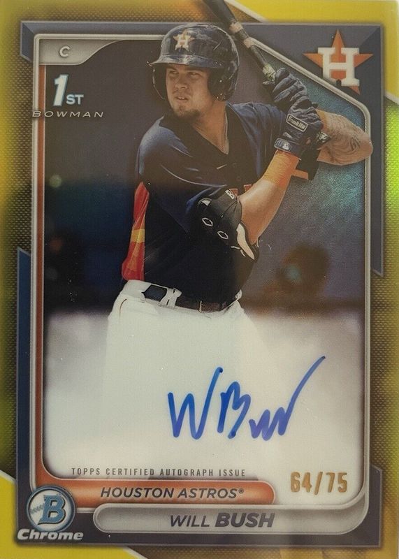 2024 Bowman Chrome #CPA-WB Prospect Auto - Yellow Refractor /75 (1st)