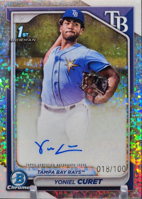 Yoniel Curet 2024 Bowman Chrome #CPA-YCU Prospect Auto - Mini-Diamond Refractor /100 (1st) RAW