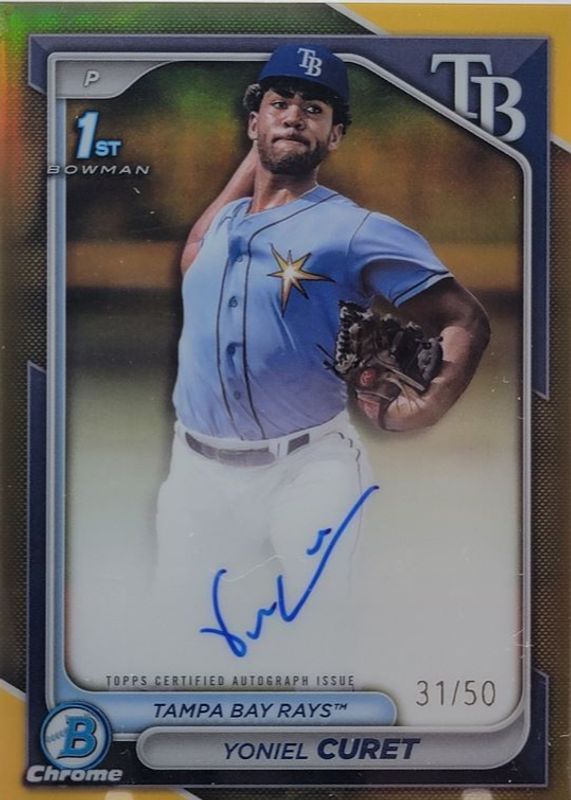 Yoniel Curet 2024 Bowman Chrome #CPA-YCU Prospect Auto - Gold Refractor /50 (1st) RAW