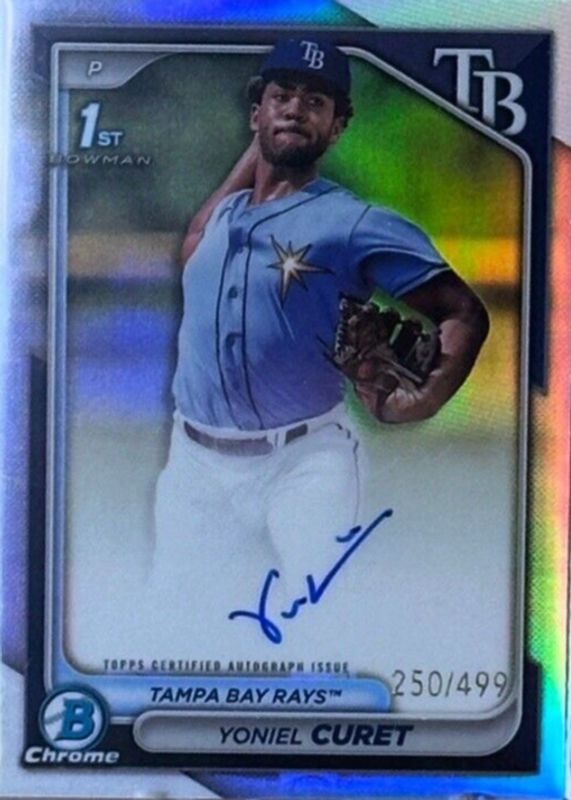 Yoniel Curet 2024 Bowman Chrome #CPA-YCU Prospect Auto - Refractor /499 (1st) RAW