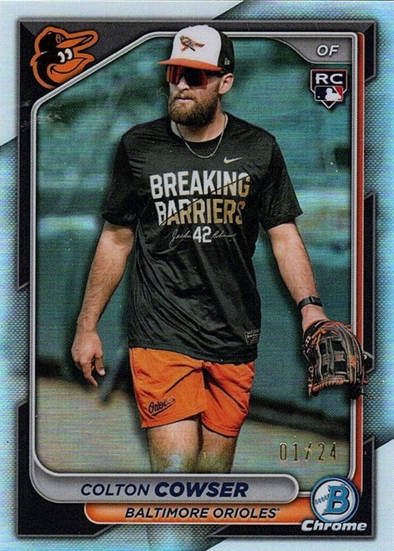 Colton Cowser 2024 Bowman Chrome #33 Rookie Color Run Variation /24 RAW