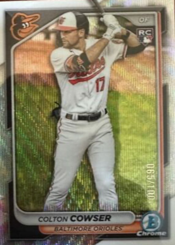 Colton Cowser 2024 Bowman Chrome #33 Wave Refractor /100 Rookie RAW