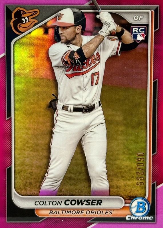 Colton Cowser 2024 Bowman Chrome #33 Fuchsia Refractor /299 Rookie RAW