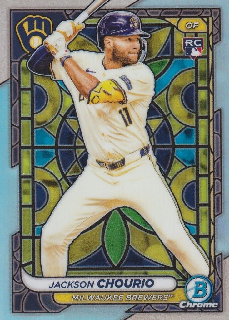 Jackson Chourio 2024 Bowman Chrome #69 Etched in Glass Variation