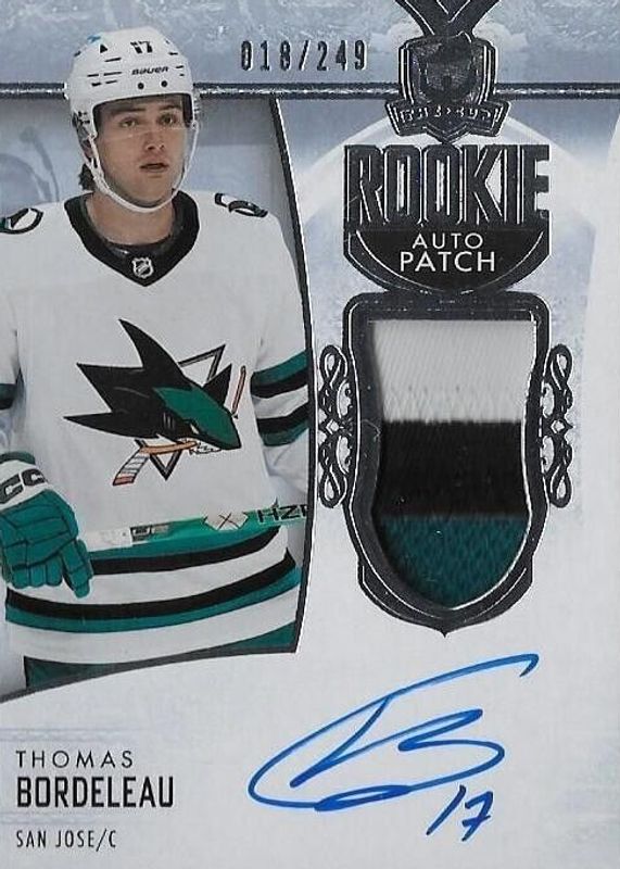 Thomas Bordeleau 2022 Upper Deck The Cup #132 Rookie Patch Auto (/249) Rookie SGC 9.5