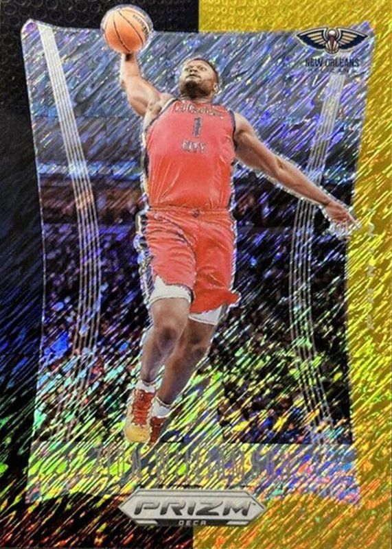 Zion Williamson 2023 Prizm Deca #14 FOTL Black Gold Shimmer /8 RAW