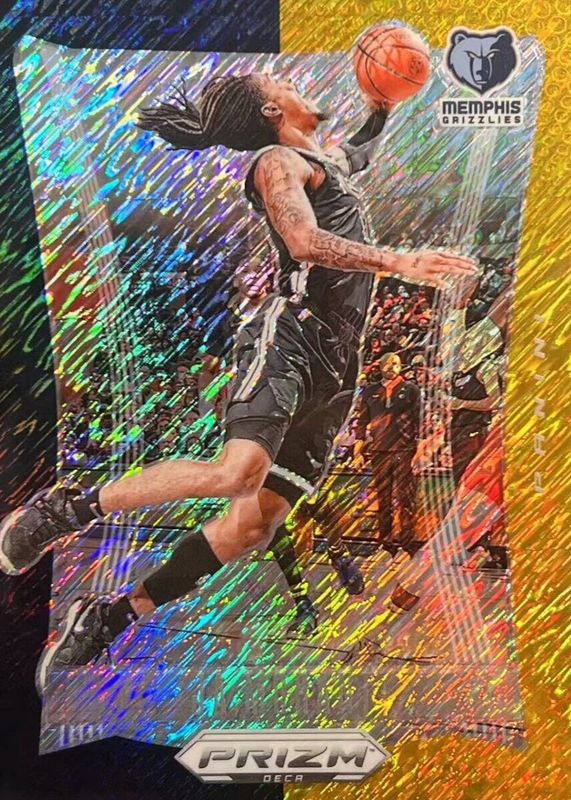 Ja Morant 2023 Prizm Deca #140 FOTL Black Gold Shimmer /8 RAW