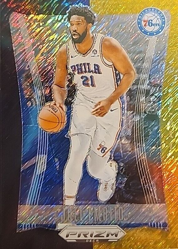 Joel Embiid 2023 Prizm Deca #238 FOTL Black Gold Shimmer /8 RAW