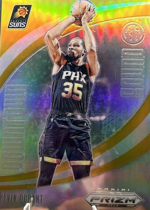 Kevin Durant 2023 Prizm Deca #5 Downtown Bound - Gold /10 RAW