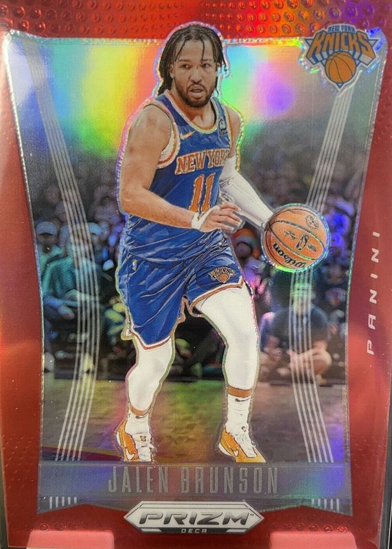 Jalen Brunson 2023 Prizm Deca #107 Red /199 PSA 10